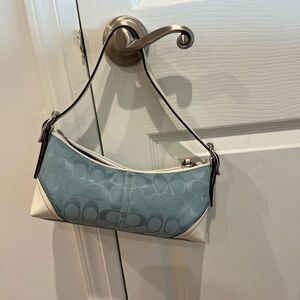 Coach vintage monogram light blue shoulder bag